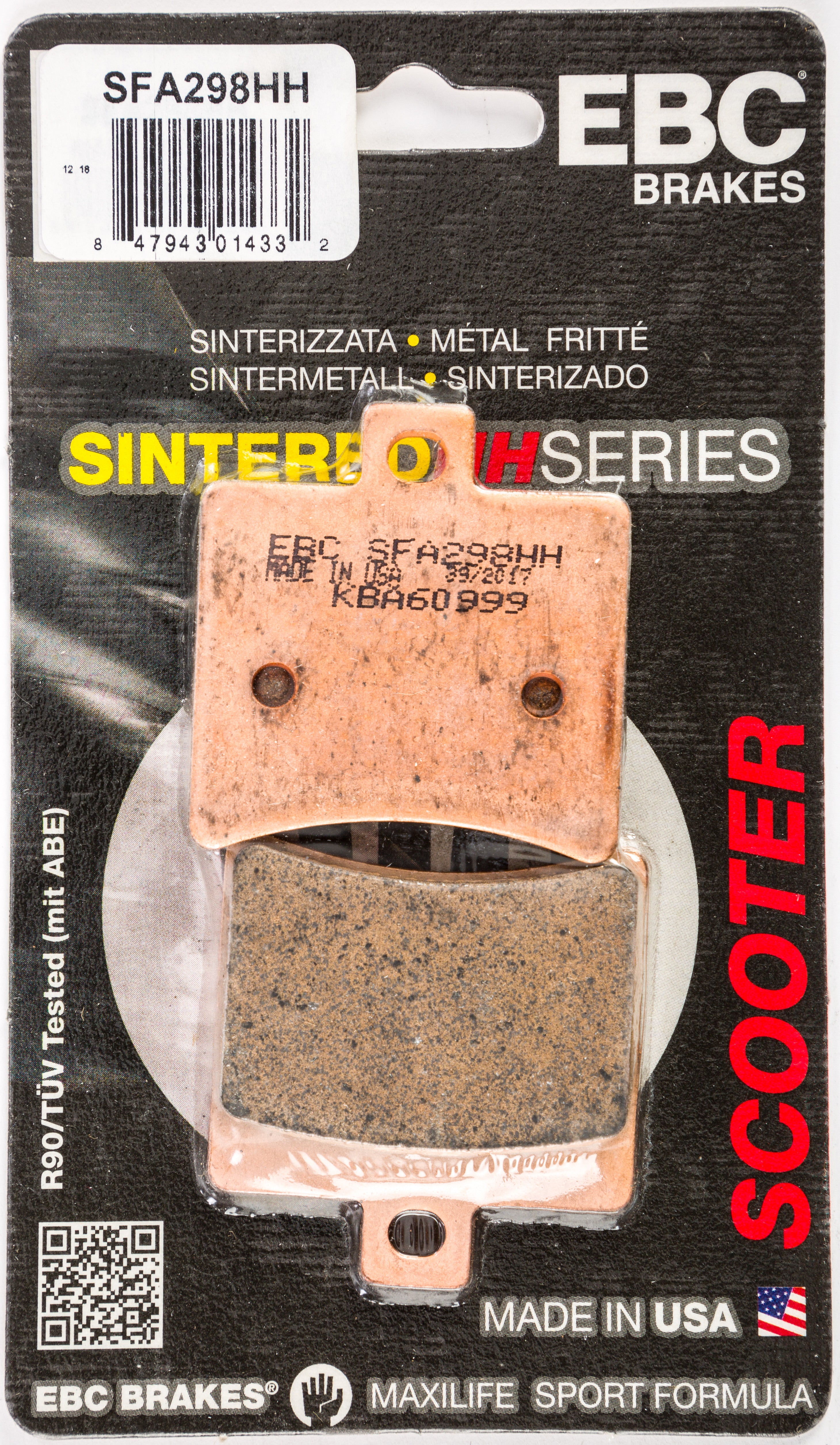 EBC 1 Pair SFA HH Series Scooter Sintered Brake Pads MPN SFA298HH