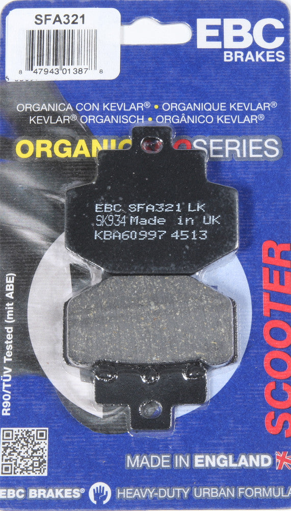 EBC 1 Pair Premium SFA Organic OE Replacement Brake Pads MPN SFA321