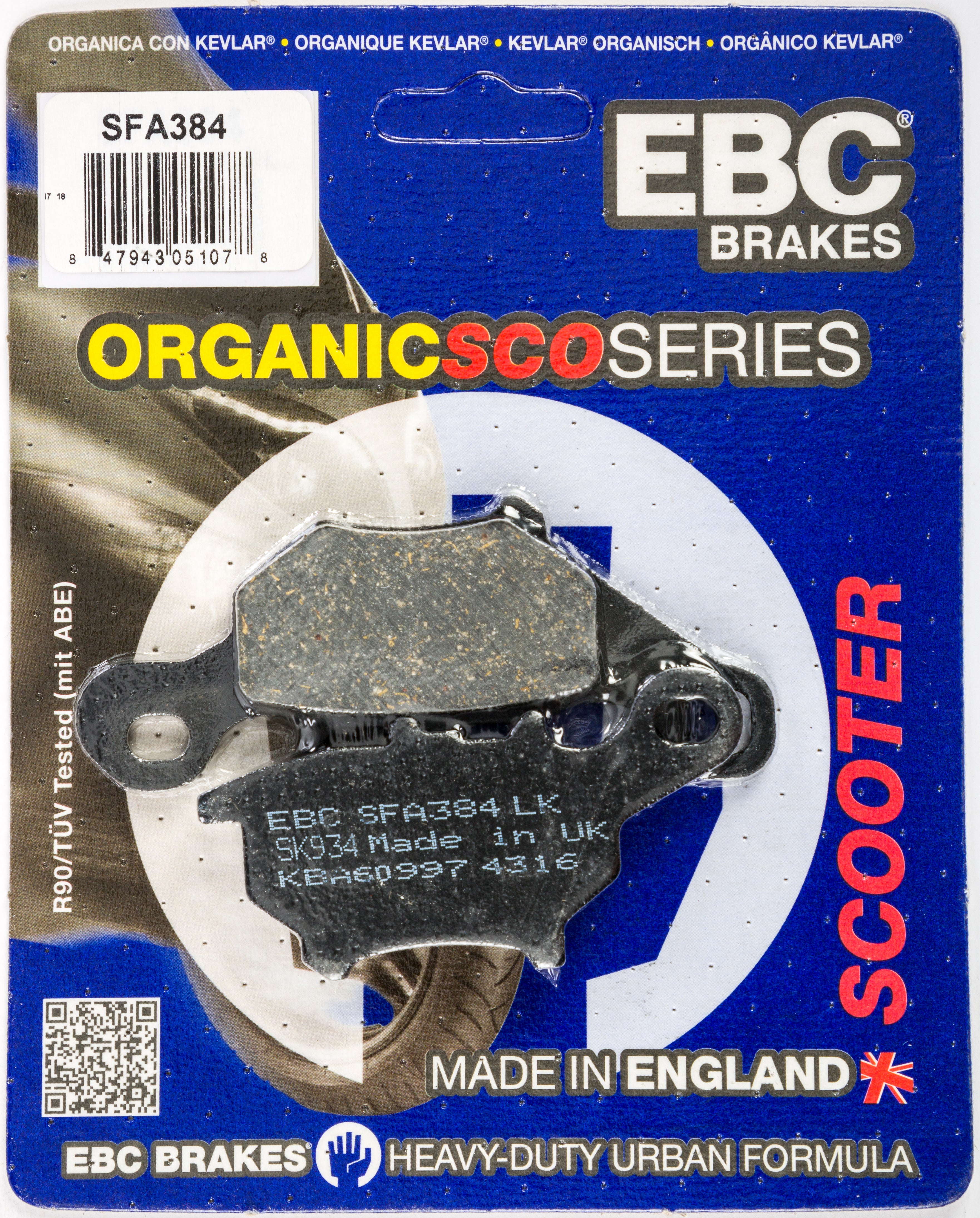 EBC 1 Pair Premium SFA Organic OE Replacement Brake Pads MPN SFA384