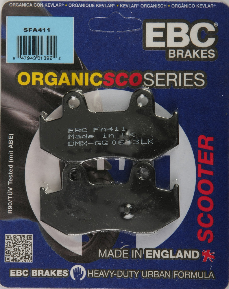 EBC 1 Pair SFA Organic Brake Pads For Suzuki Burgman 400 AN400 2003-2006 SFA411