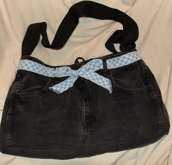Black Denim Tote Bag Purse