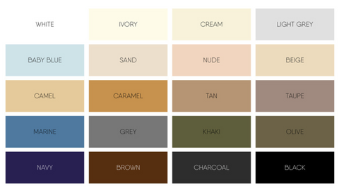 Classic Color pallet for capsule wardrobe