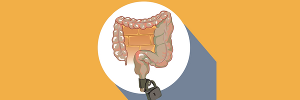 illustration of colon with pad lock on it