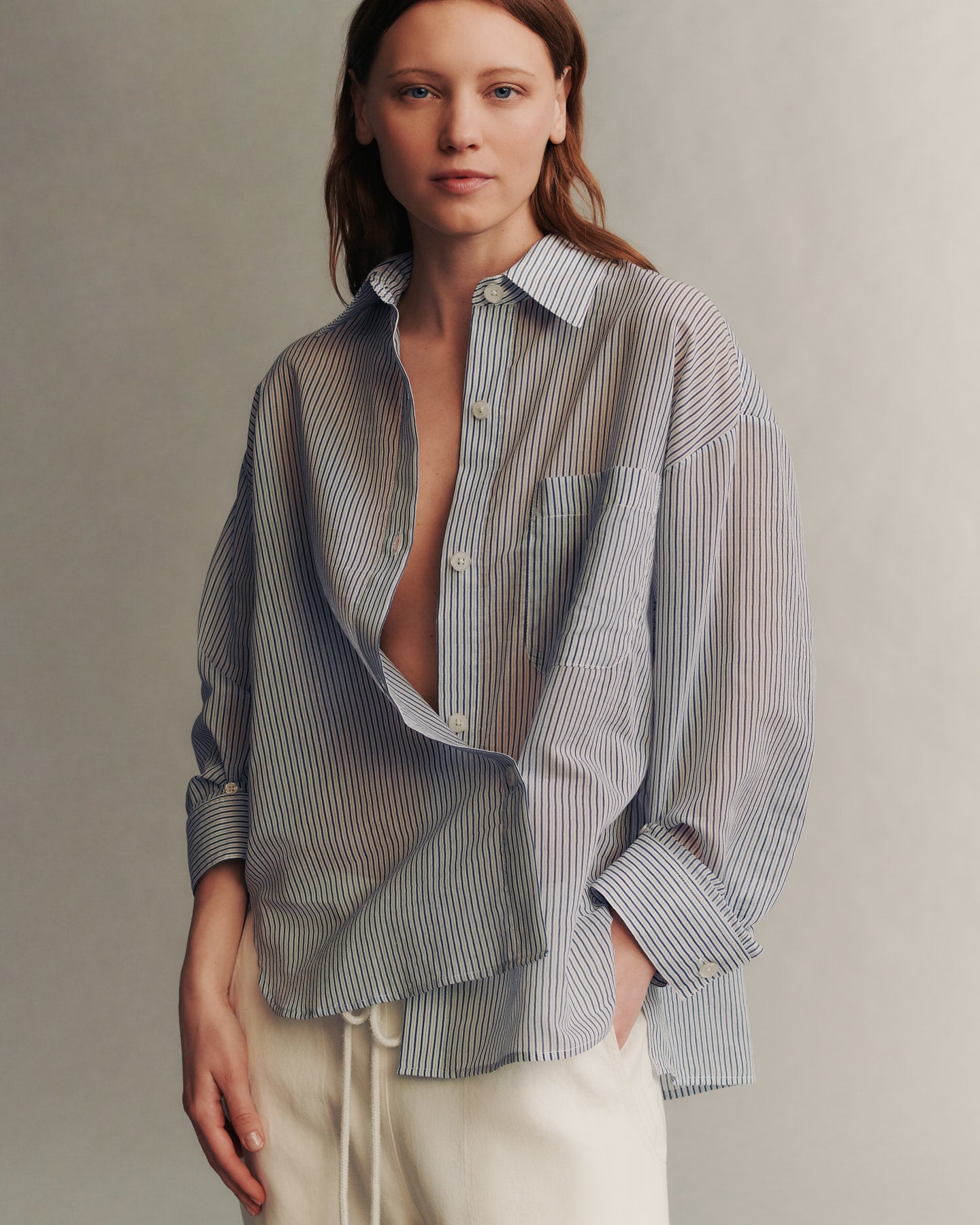 Earl Shirt in Cotton Silk British Stripe