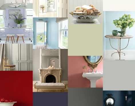 A collection of walls painted with Benjamin Moore's past Color of the Year selections