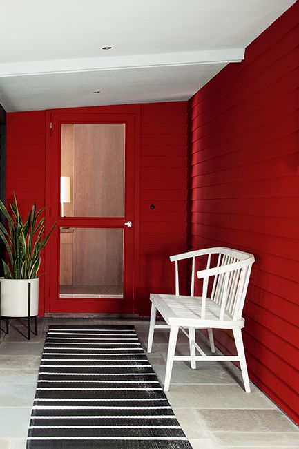 Caliente Red paint color on outside siding and door