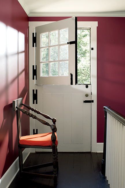 Dinner Party Red paint color on hallway walls