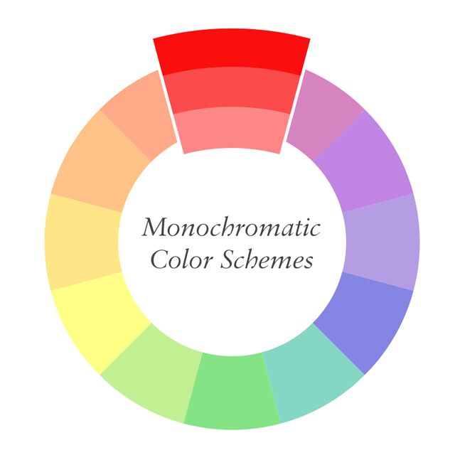 A color wheel featuring primary and secondary colors.