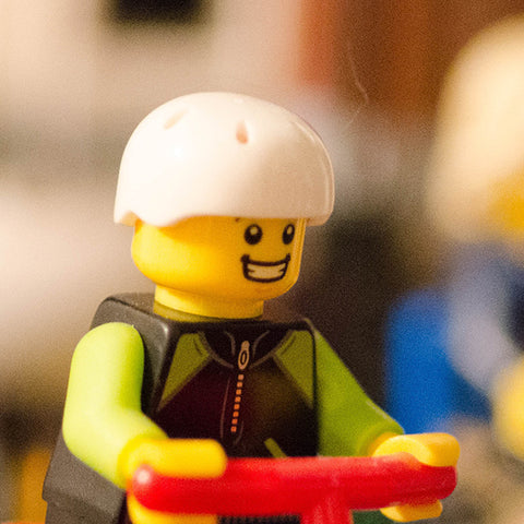lego figure demonstrates scooter safety