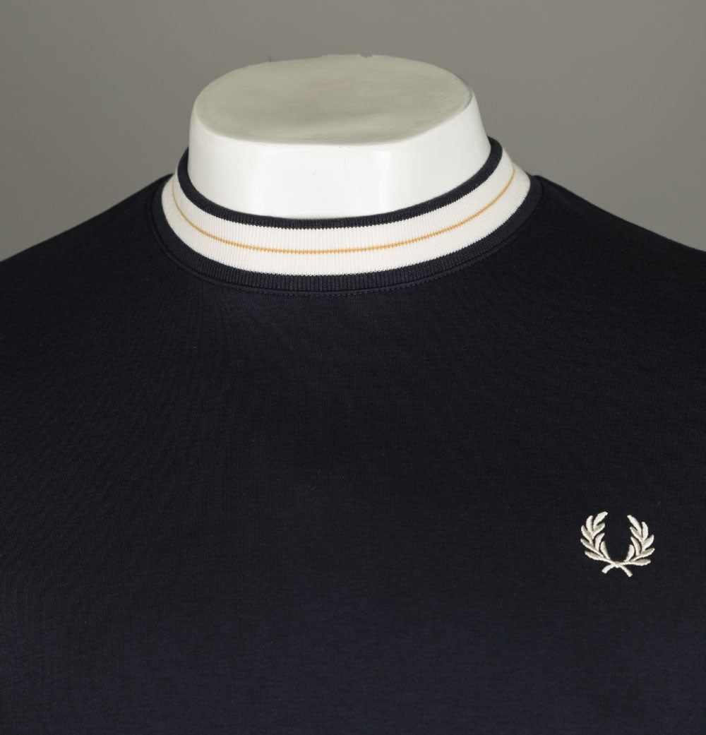 Fred Perry Tramline Tipped Long Sleeve Top Navy – Bronx Clothing