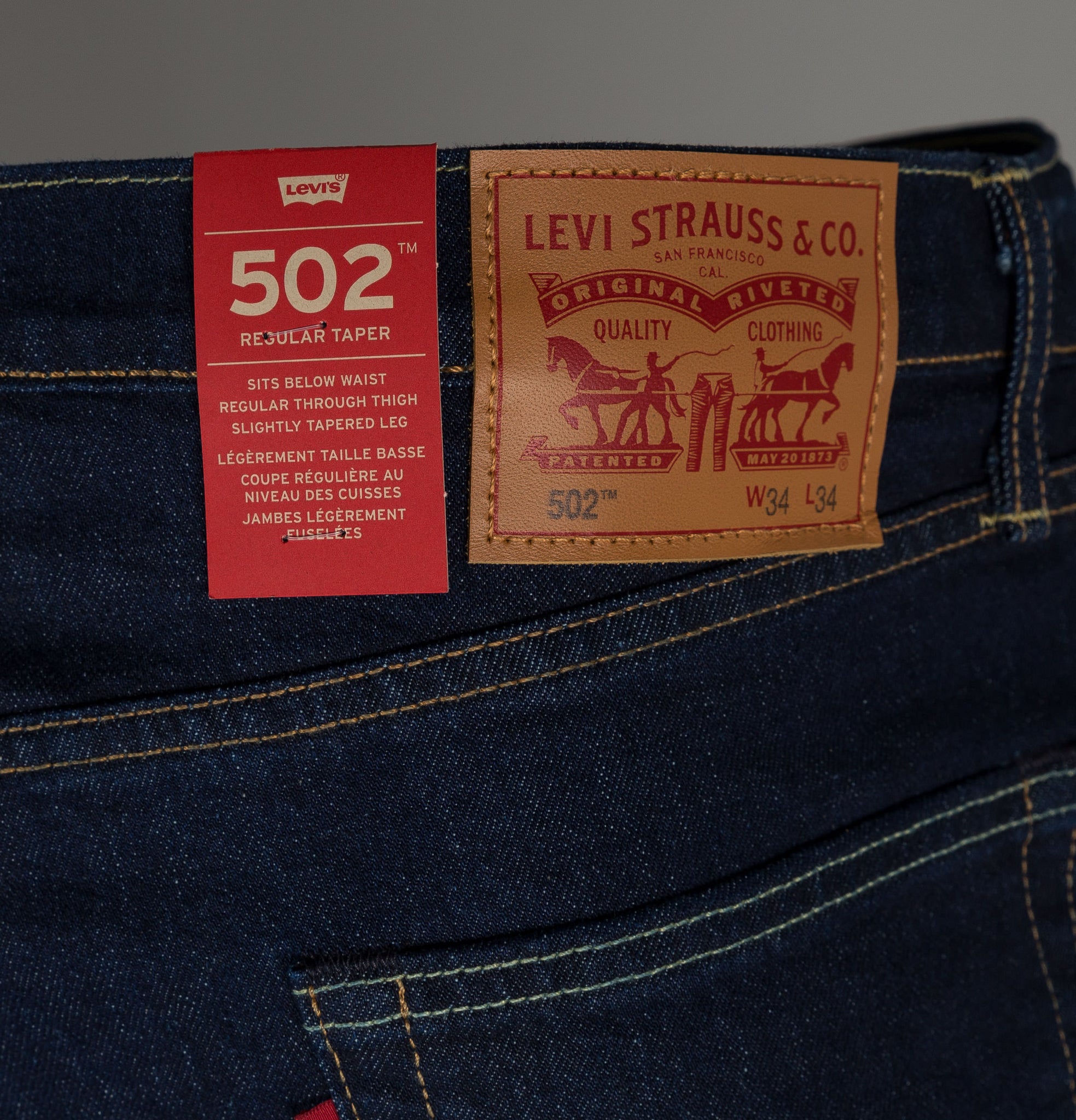 Levi's® 502™ Regular Taper Fit Stretch Jeans Chain Rinse – Bronx Clothing