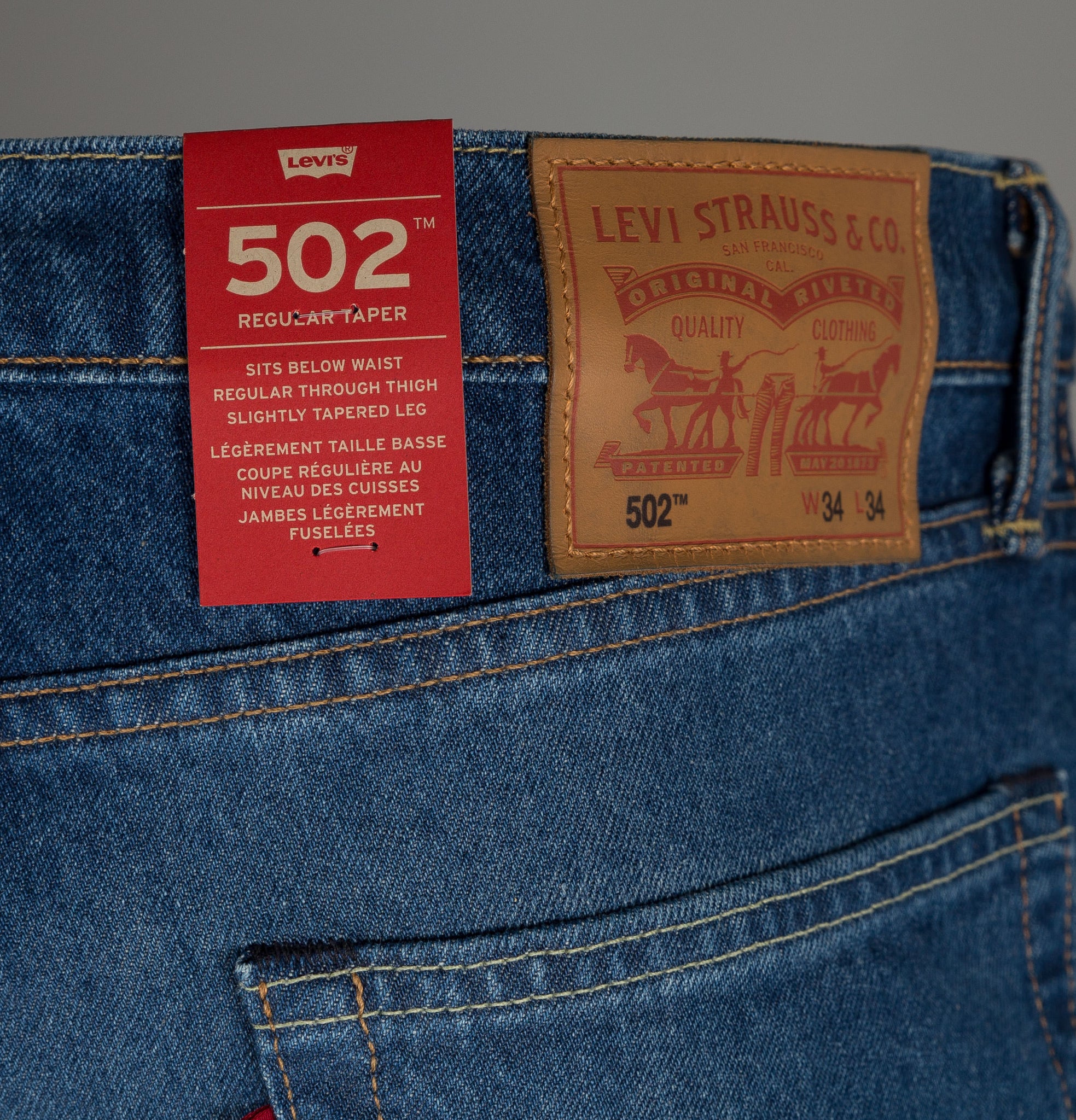 Levi's® 502™ Regular Taper Fit Stretch Jeans Mid City – Bronx Clothing