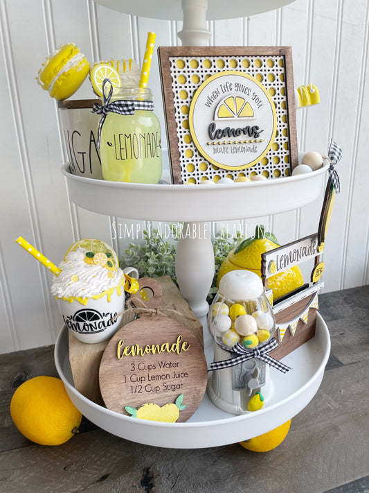 Bumblebee Honey Bee Tiered Tray Decor Spring MDF Summer Decor U39