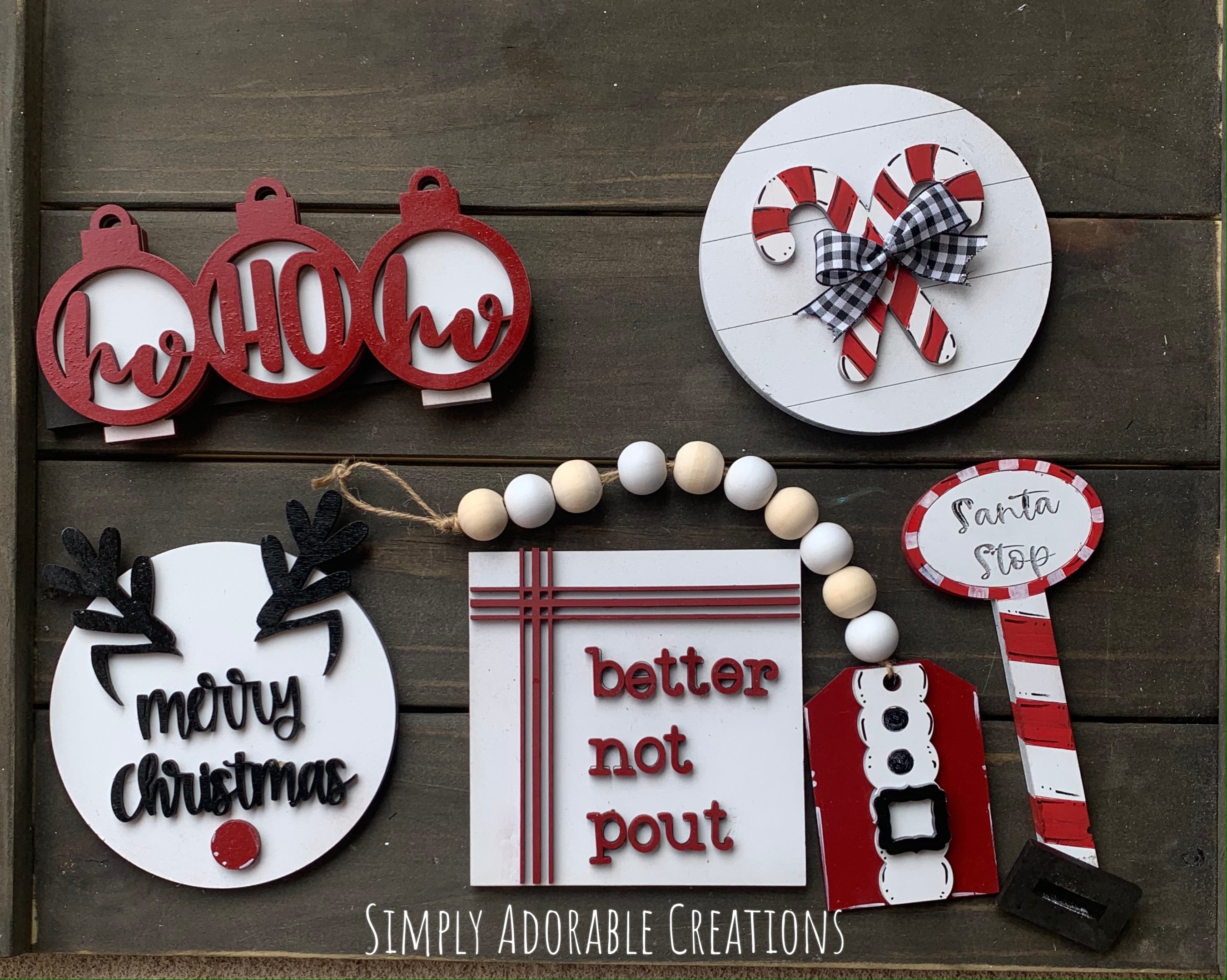 Download Here Comes Santa Christmas Tiered Tray Bundle Simply Adorable Creations