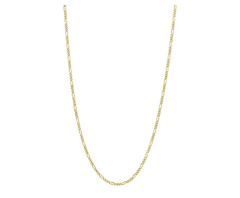 Solid 14k Yellow Gold Figaro Chain Necklace