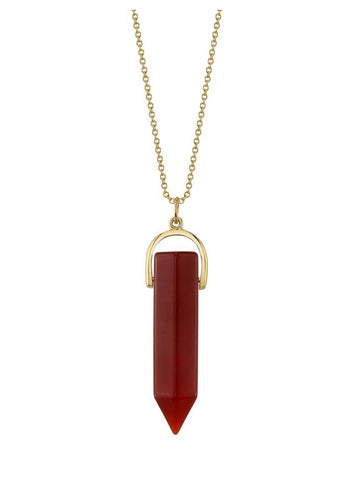 Carnelian Red Crystal Point Pendant
