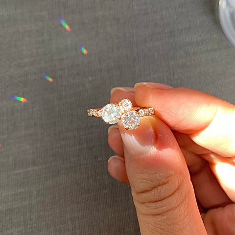 Three Round Diamond Engagement Ring