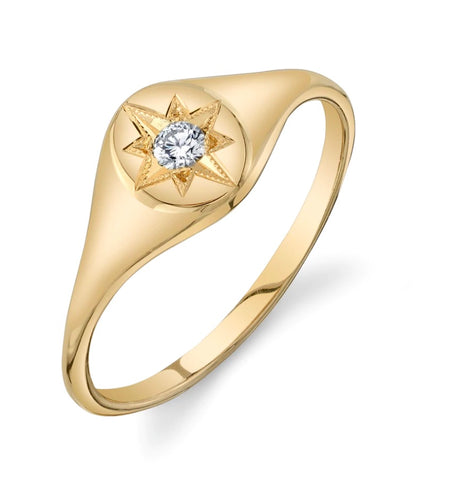 diamond north star signet ring graduation gift