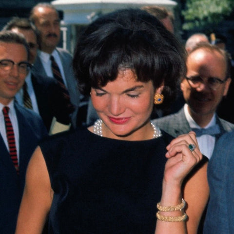 Jackie Kennedy in her Emerald Engagement Ring 