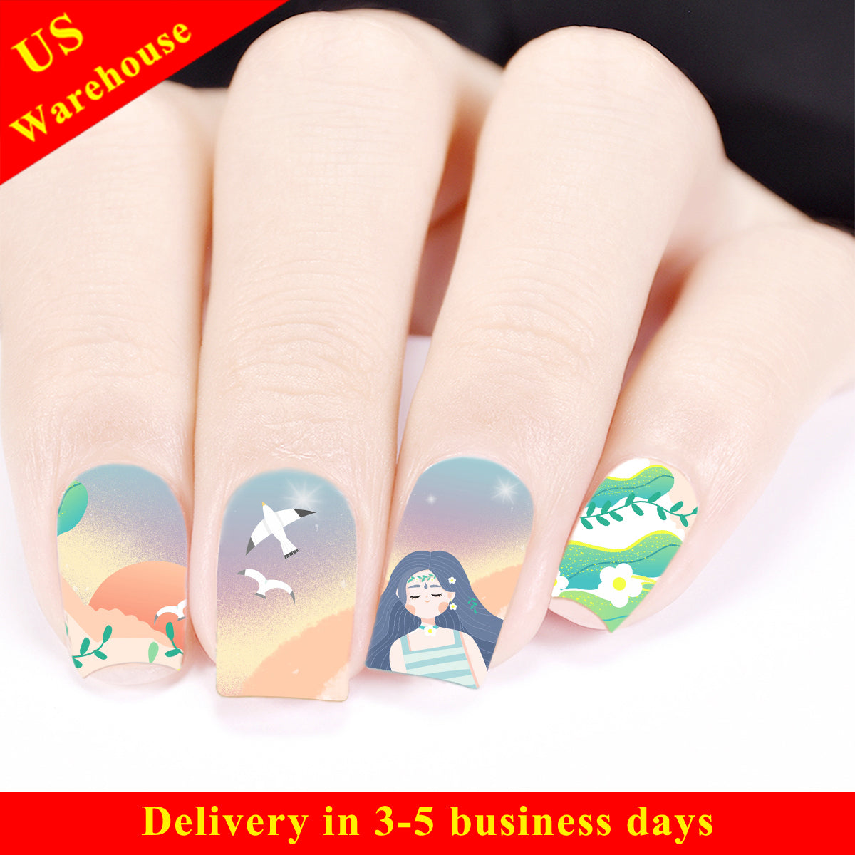 Beach Theme Water Decals Transfer Nail Art Stickers For ...