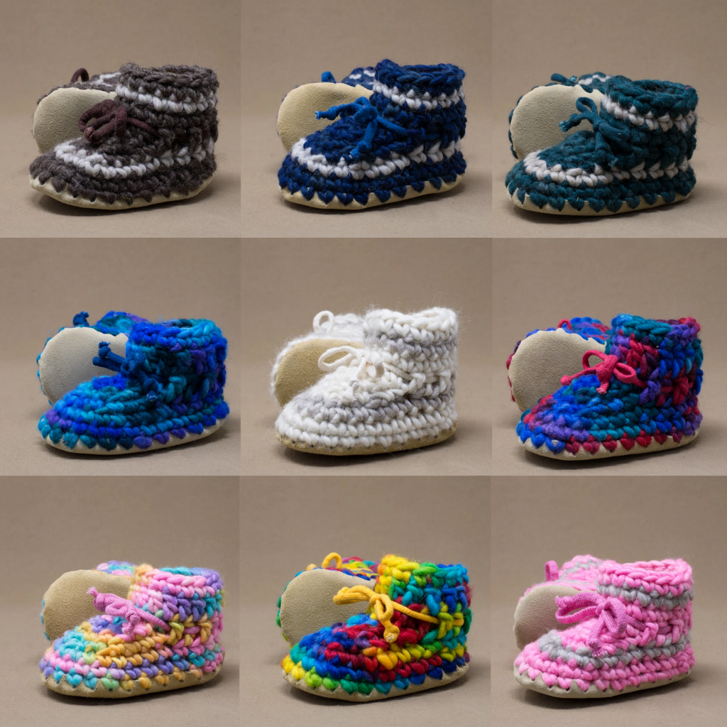 crochet baby booties with leather sole