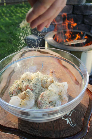 Mixing the shrimp with some spices