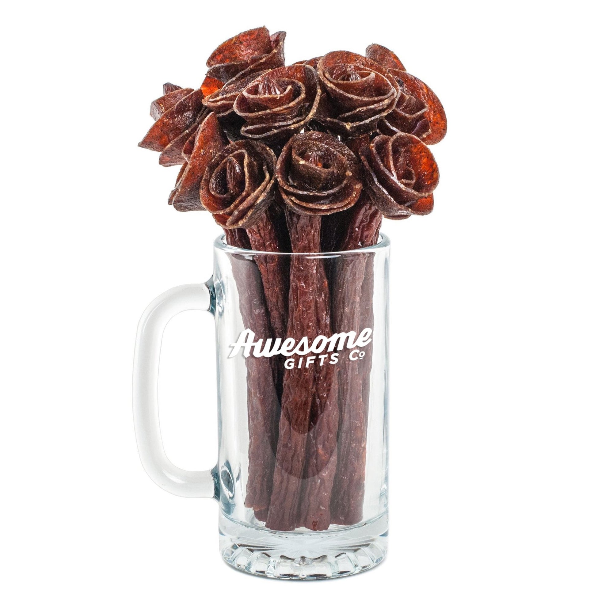 Beef Jerky Rose Bouquet & Beer Mug Vase » 100% Edible ...