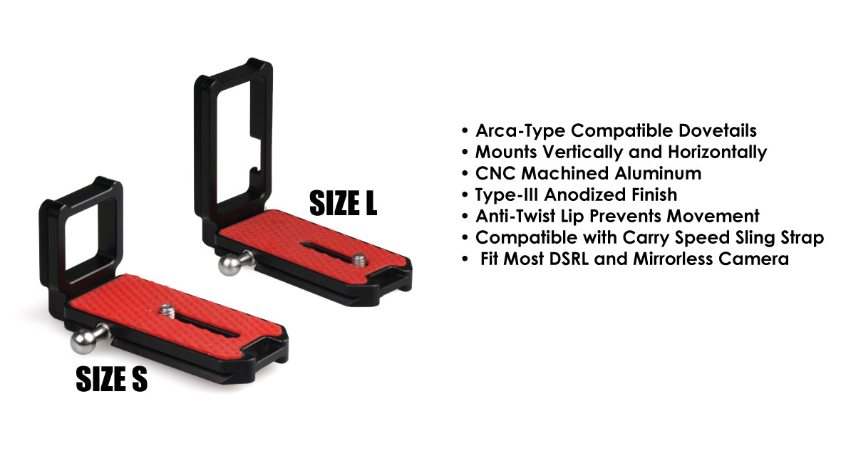 Carry Speed L Bracket with Arca Swiss Compatible for Camera and Tripod Head