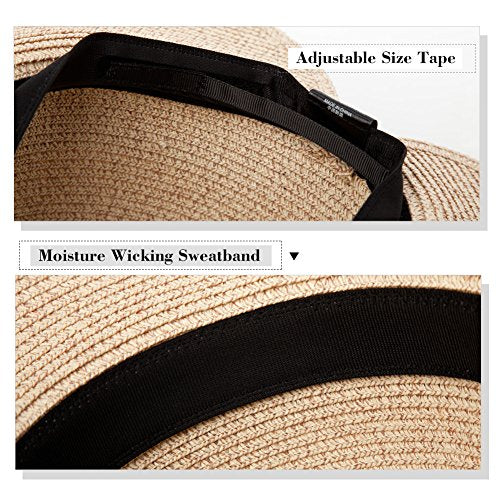 Womens Floppy Summer Sun Beach Straw Hats Accessories Wide Brim SPF 50 ...