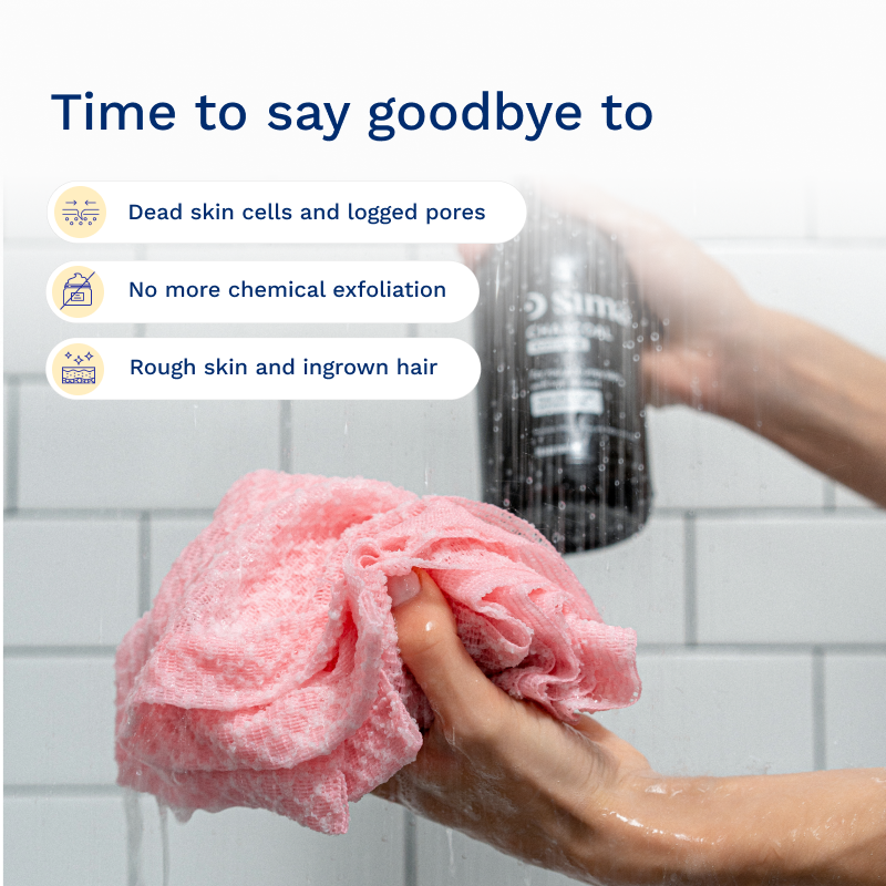 Sima Exfoliating Antibacterial Shower Towel