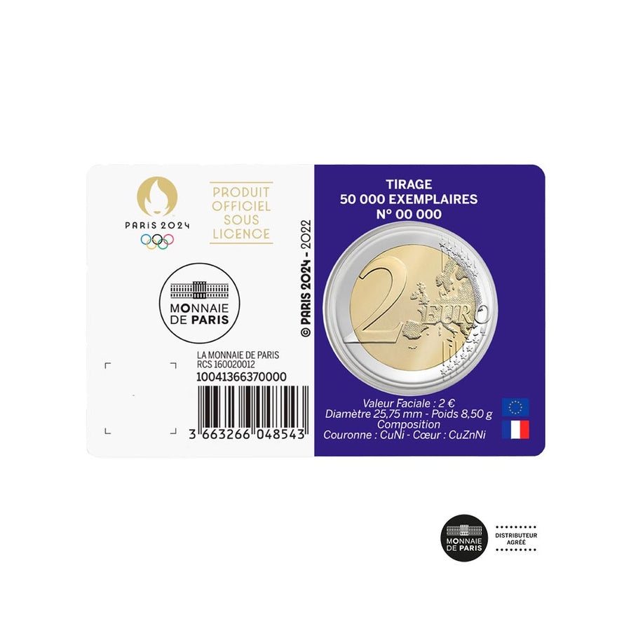 Paris Olympic Games 2024 € 2 commemorative BU 3/5 Year 2 pieces