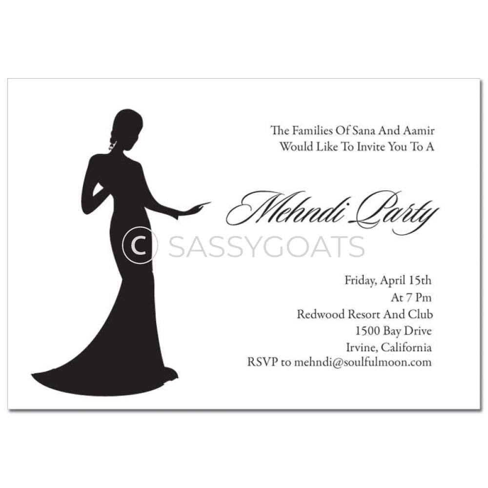 Indian Mehndi Invitation - Regal Silhouette – Sassygoats