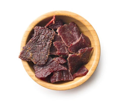 Beef jerky in a bowl