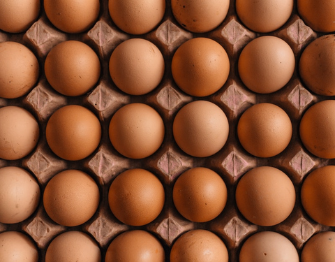 A crate of eggs