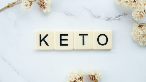 Word tiles spelling the word keto