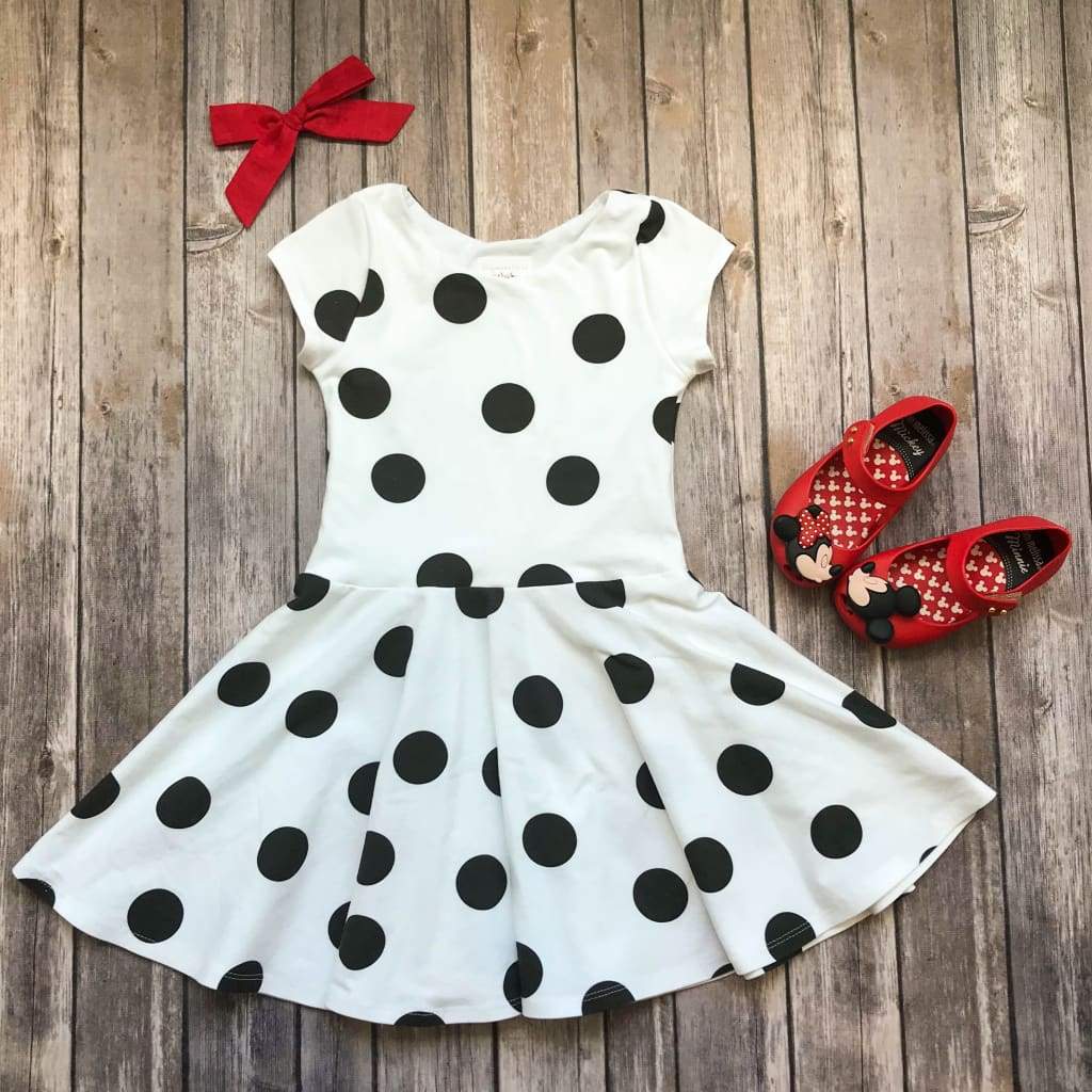 Black And White Polka Dot Dress Twirl Dresses