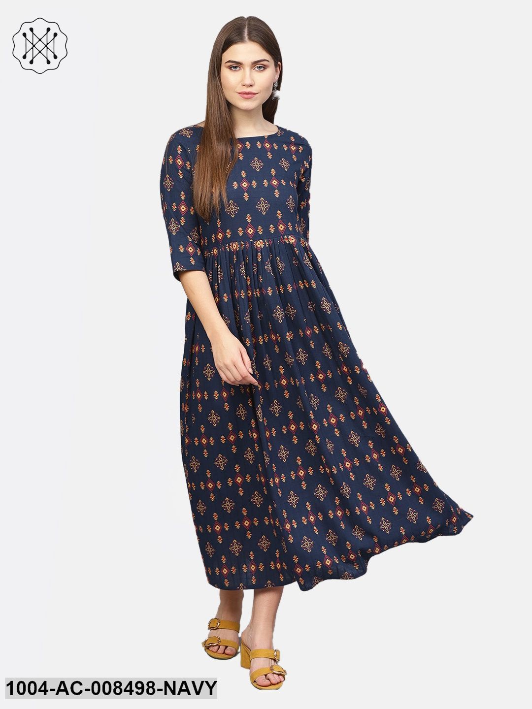 navy blue cotton maxi dress