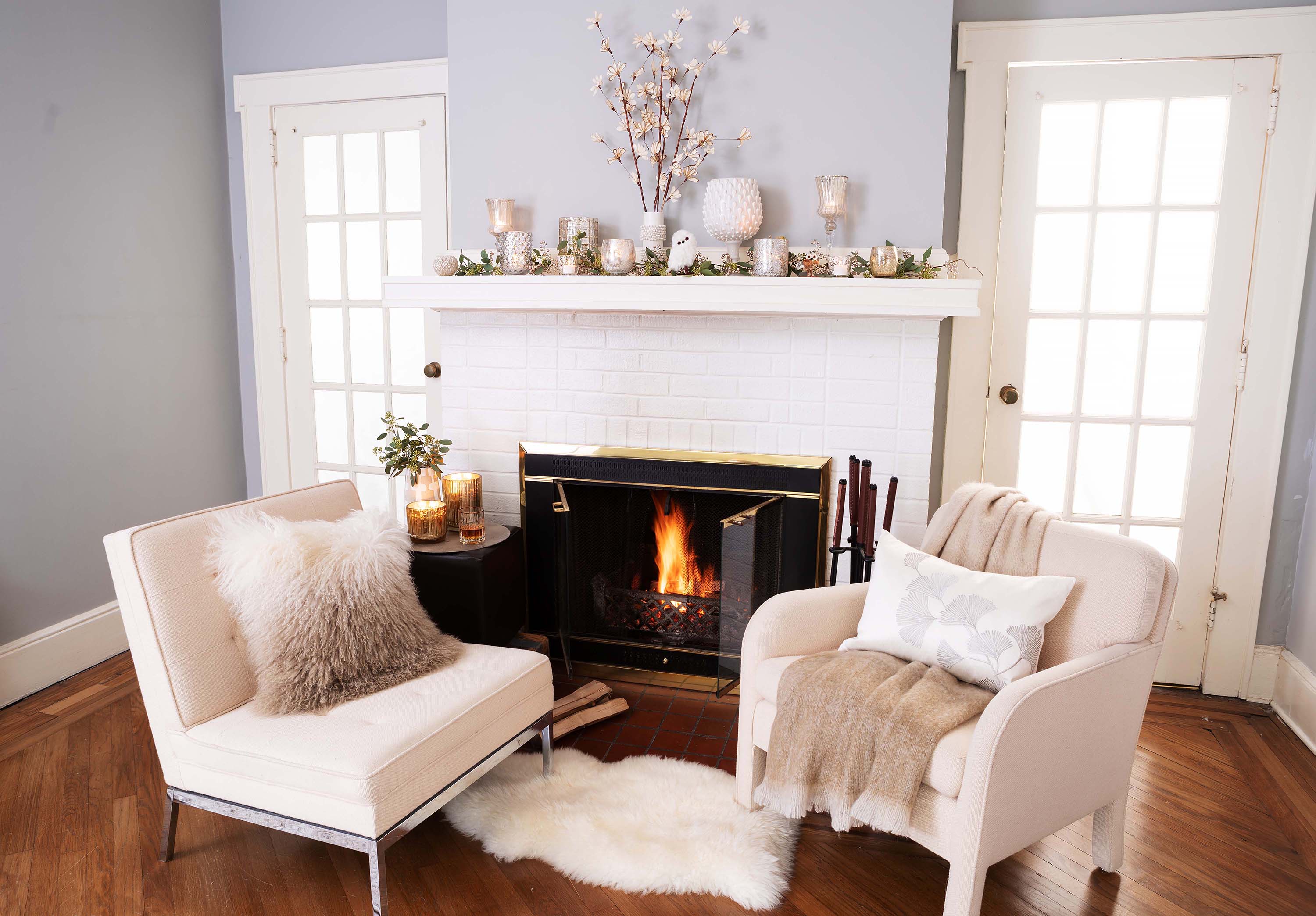 A fireplace mantel perfect for winter