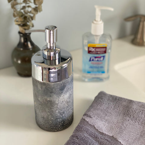 Using a soap dispenser to store hand sanitizer 
