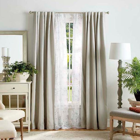 Martha Stewart Bedford Woven Plaid Backtab Curtain Panel (Set of 2)