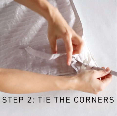 Step 2 to fill a duvet