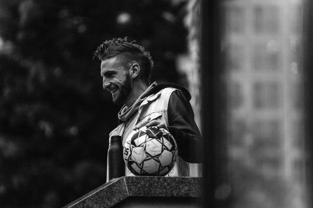 Villyan Bijev holding a soccer ball