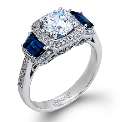 18K White Gold Diamond & Trapezoid Cut Sapphire Ring – Kuhn's Jewelers