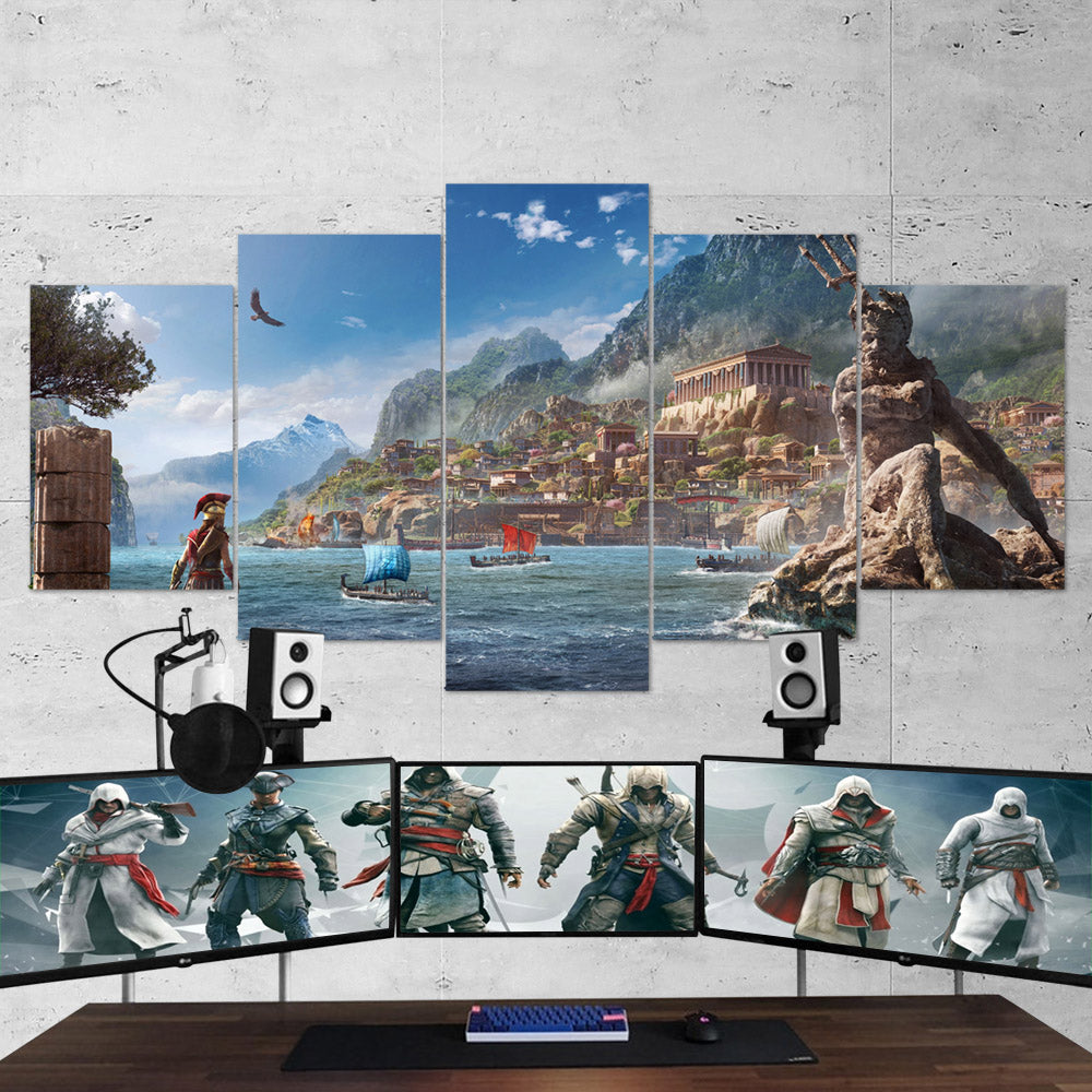 Assassin S Creed Odyssey 10 5 Piece Canvas Wall Art Gaming Canvas