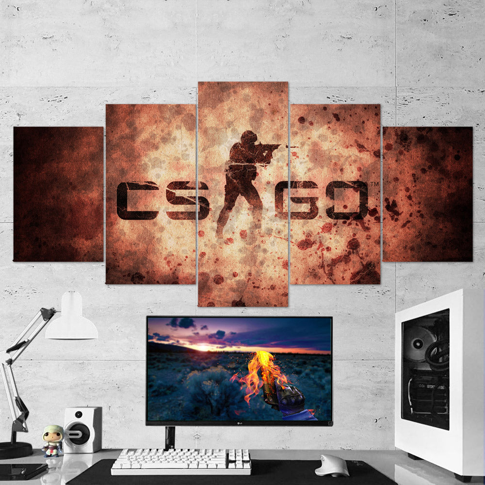 Cs Go Counter Strike Global Offensive 27 Logo 5 Piece Canvas Wall Art