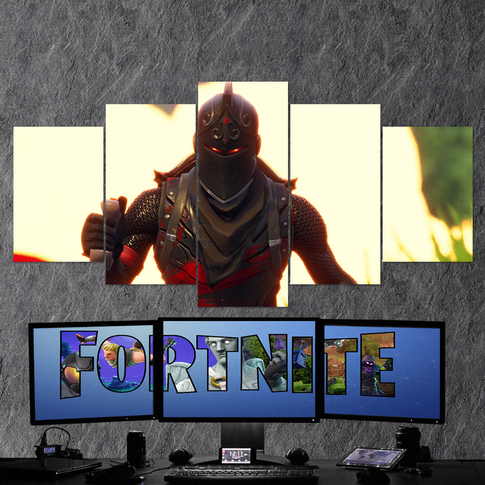 Fortnite Black Knight !   54 5 Piece Canvas Wall Art Gaming Canvas - 