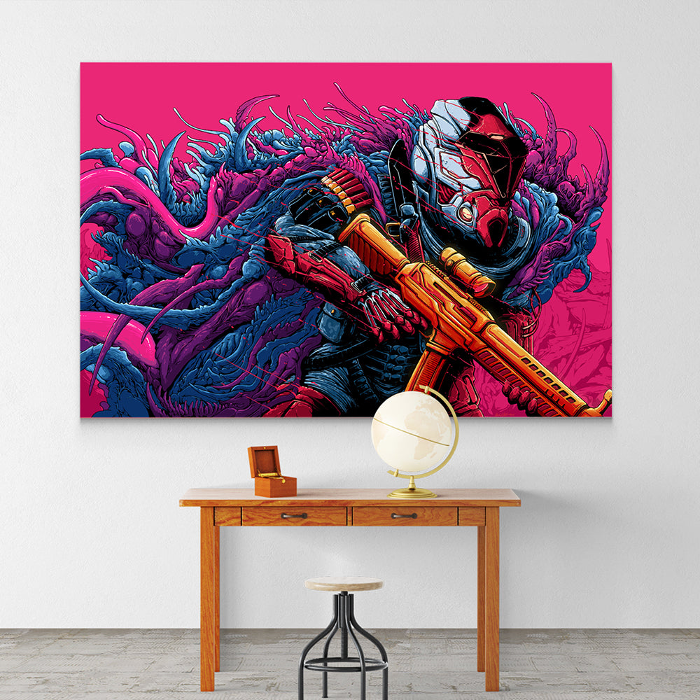 Psychedelic Canvas Wall Art 08 Cosmic Monster Warrior Abstract Can