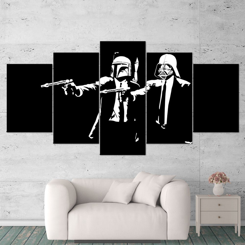 Star Wars Canvas Art Pulp Fiction Darth Vader Boba Fett 5 Piece