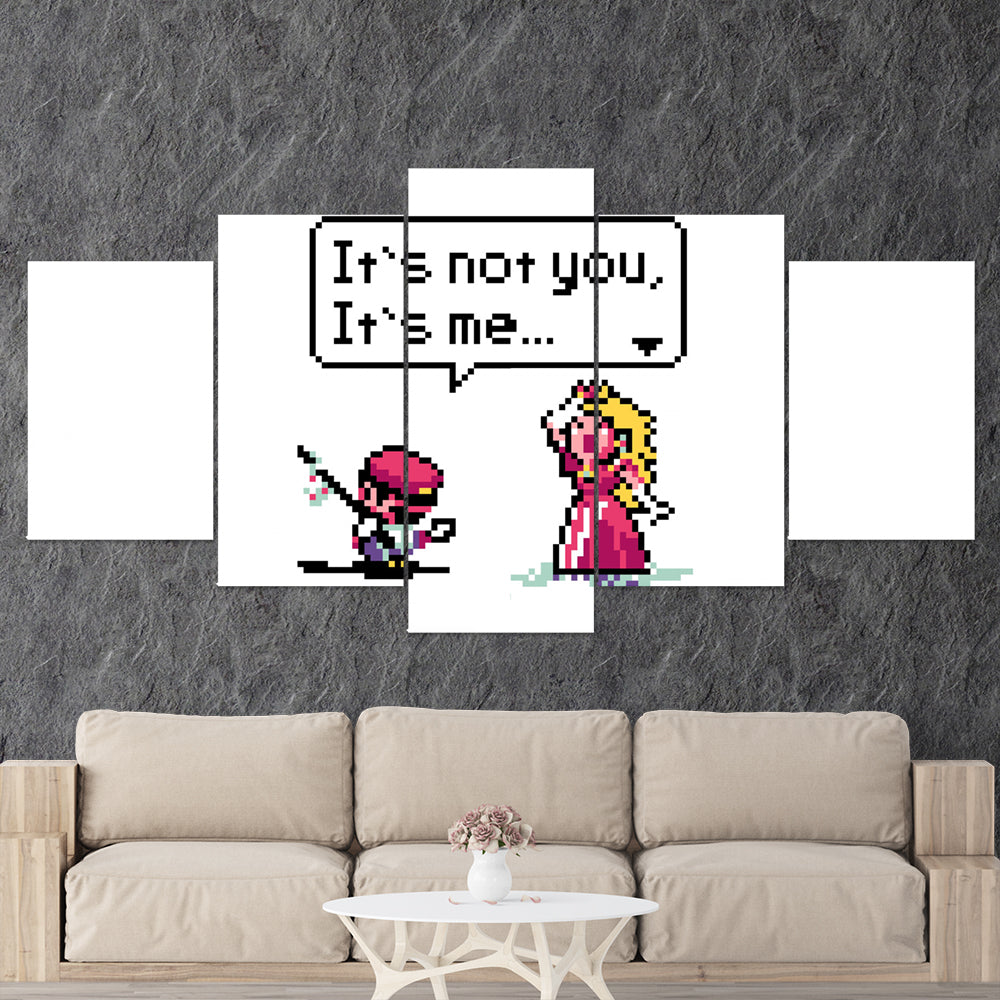 Super Mario 08 Pixel Art It S Not You It S Me 5 Piece Canvas Wall Ar