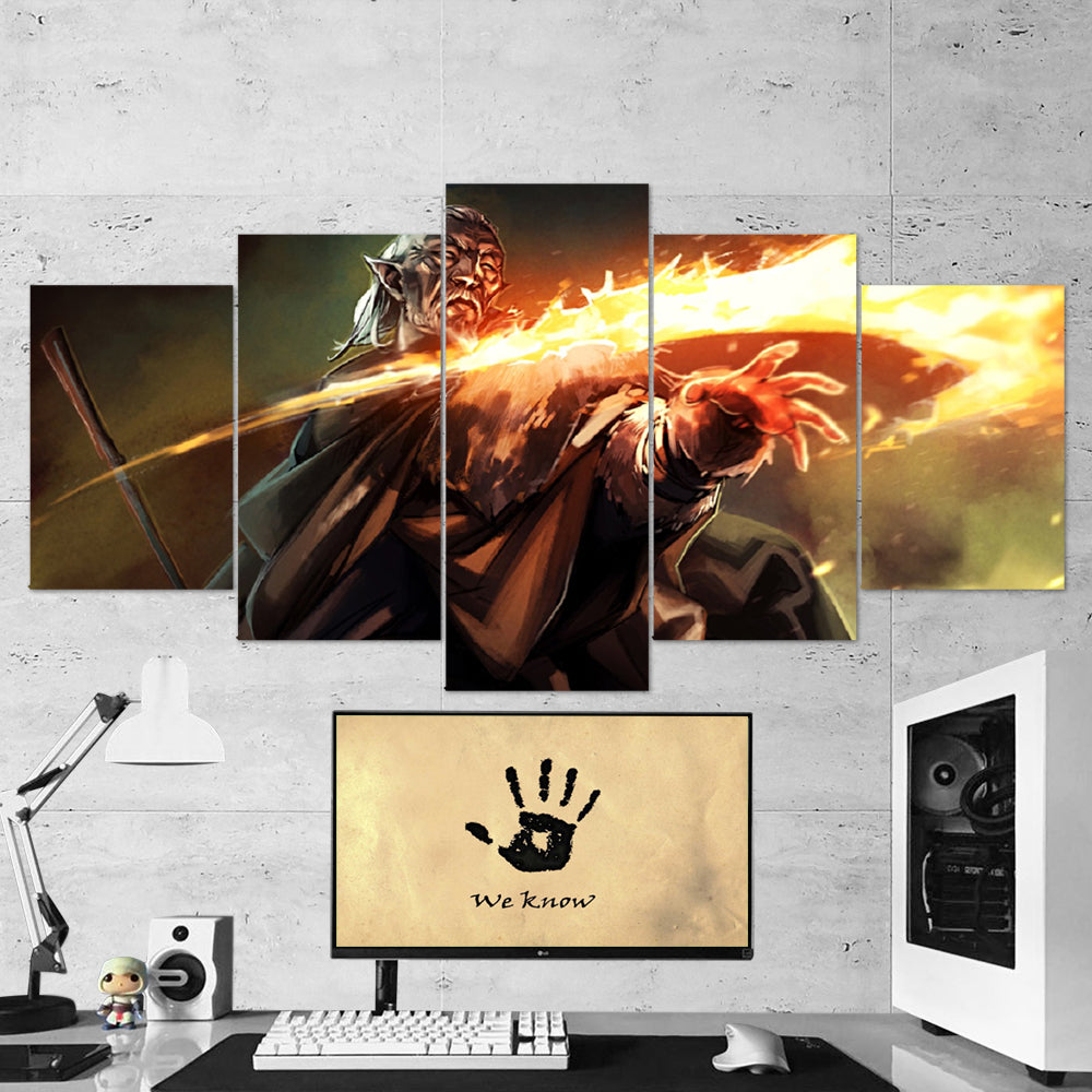 The Elder Scrolls 14 V Skyrim Artwork 5 Piece Canvas Wall Art Gaming C